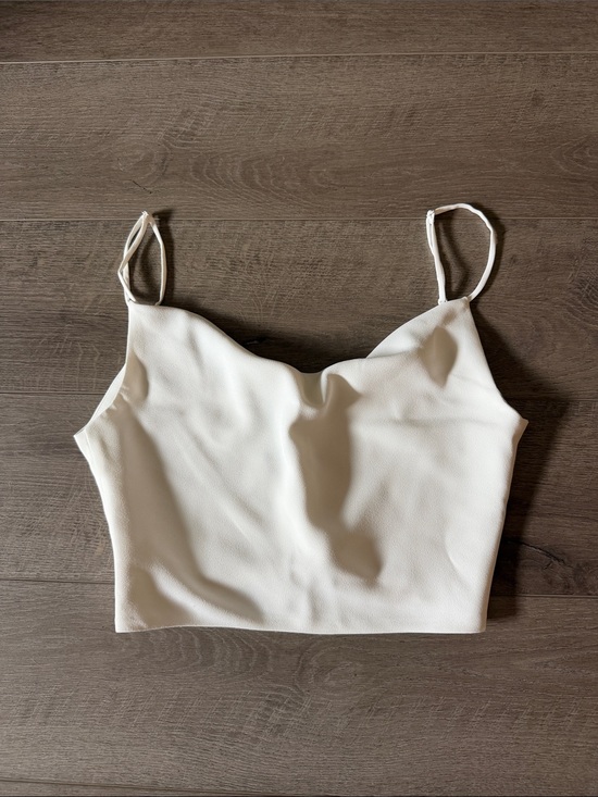 Zara Tops - Zara Cream Cowl Neck Crop